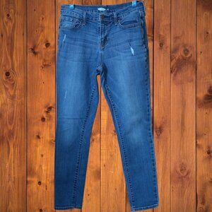 Old Navy Women's Size 4 Short Curvy Skinny Distressed Blue Jeans Casual Classic